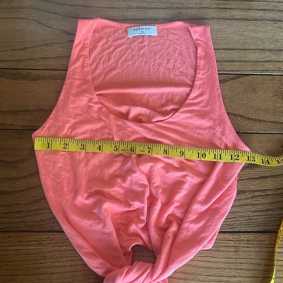 Babaton Orange Pink Scoop Neck Tie Front Tank Top - Picture 5 of 6